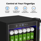 Beverage Refrigerator Cooler - 126 Can Mini Fridge Glass Door for Drinks Soda Beer Wine - Small Refrigerator for Office Bedroom Home Bar, 4 Adjustable Shelves, 3.2 Cu.Ft, Silver