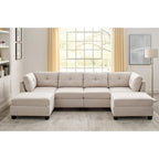 Chenault 92&prime;&prime; Wide Reversible Modular Sofa &amp; Chaise With Ottoman