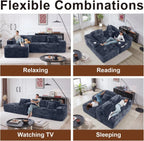 Cloud Sectional Couch with L-Shape Chaise, Modern Modular Sofa with Deep Seat, Built-in Cup Holder & Storage Pocket for Living Room Bedroom, No Assembly Required (Dark Gray, Left Sitting Chaise)