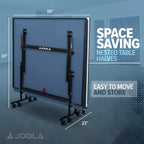 JOOLA Inside Professional MDF Indoor Ping Pong Table with Quick Clamp Table Tennis Net and Post Set - 10 Minute Easy Assembly - Tournament Quality - Foldable with Single Player Playback Mode