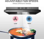 Comfee 30" Under Cabinet Ducted/Ductless Convertible Slim Vent Durable Stainless Steel Kitchen Reusable Filter