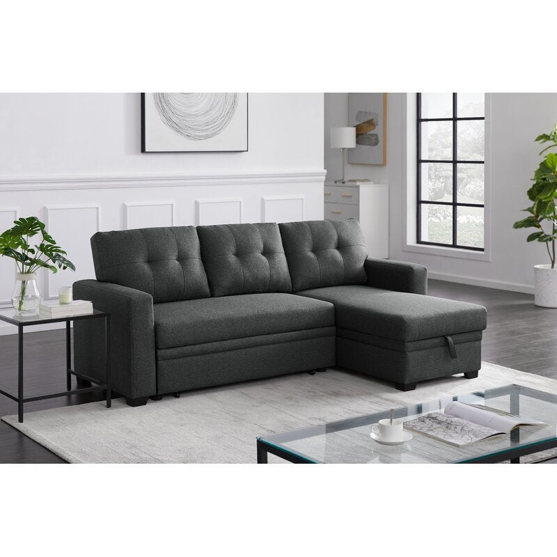 Anyan 83&prime;&prime; Wide Linen Reversible Sleeper Sofa &amp; Chaise