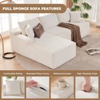 110 Cloud Sectional Couch, Boneless Sofa for Living Room Modular Sectional Sofa with Deep Seat