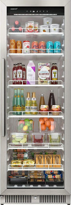 EdgeStar VBM101 22" Wide 10.1 Cu. Ft. Commercial Beverage Merchandiser ?C Stainless Steel, Temp Alarm, Reversible Door