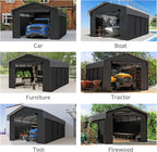 10'x15' Heavy Duty Metal Carport Outdoor Garage Car Shelter Shade with Heavier Frame