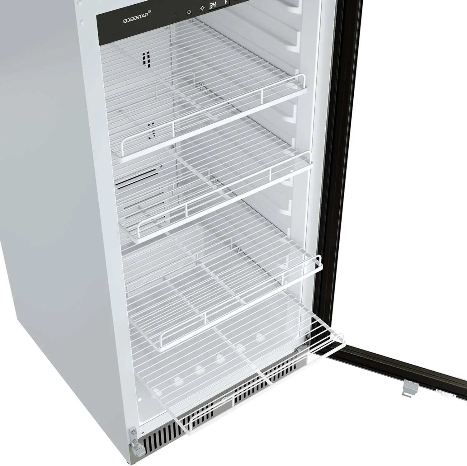 EdgeStar VBM101 22" Wide 10.1 Cu. Ft. Commercial Beverage Merchandiser ?C Stainless Steel, Temp Alarm, Reversible Door