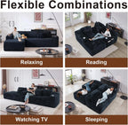 Cloud Sectional Couch with L-Shape Chaise, Modern Modular Sofa with Deep Seat, Built-in Cup Holder & Storage Pocket for Living Room Bedroom, No Assembly Required (Dark Gray, Left Sitting Chaise)