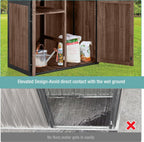 Sheds Outdoor Storage Garden Shed with Metal Frame Structure Adjustable Shelves Capacity Storage