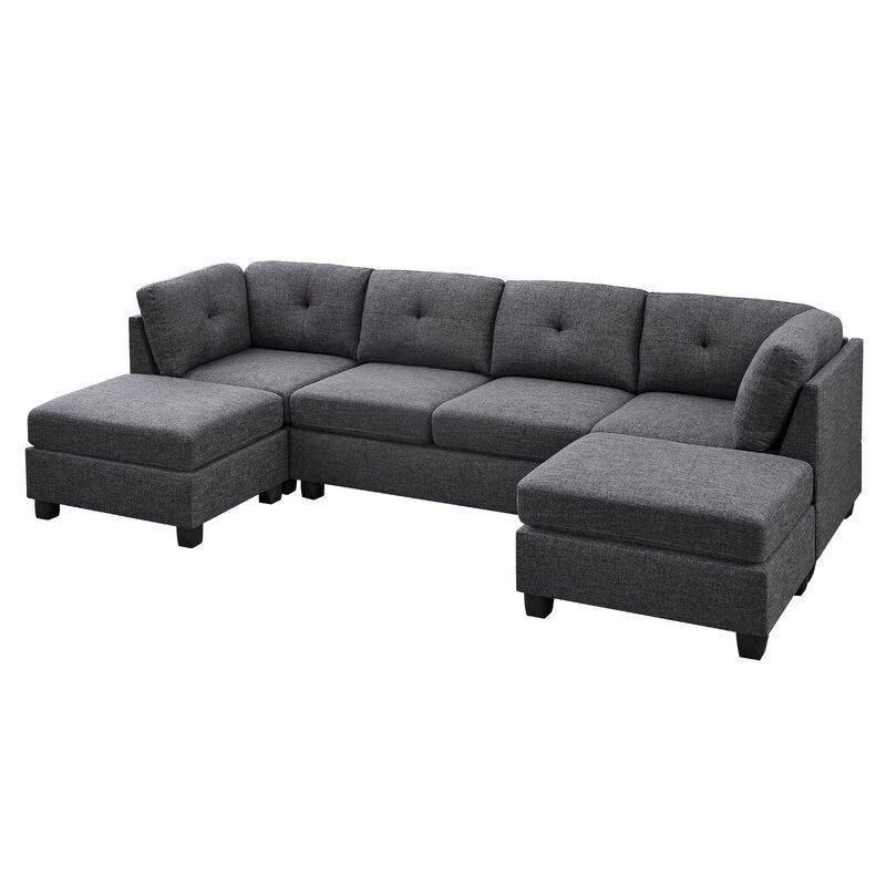 Chenault 92&prime;&prime; Wide Reversible Modular Sofa &amp; Chaise With Ottoman