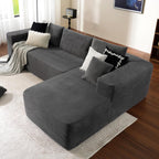 ovios 104" Cloud Sectional Couch with L-Shape Chaise,Modern Modular Sofa with Deep Seat, Upholstered Couches for Living Room Bedroom,No Assembly Required, Grey (Plush Corduroy Fabric)
