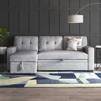 Anyan 83&prime;&prime; Wide Linen Reversible Sleeper Sofa &amp; Chaise