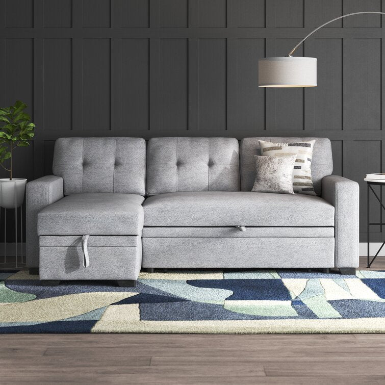 Anyan 83&prime;&prime; Wide Linen Reversible Sleeper Sofa &amp; Chaise