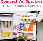 Frigidaire EFR176 Retro Compact Fridge with Chiller Mini Refrigerator Built-in Bottle Opener