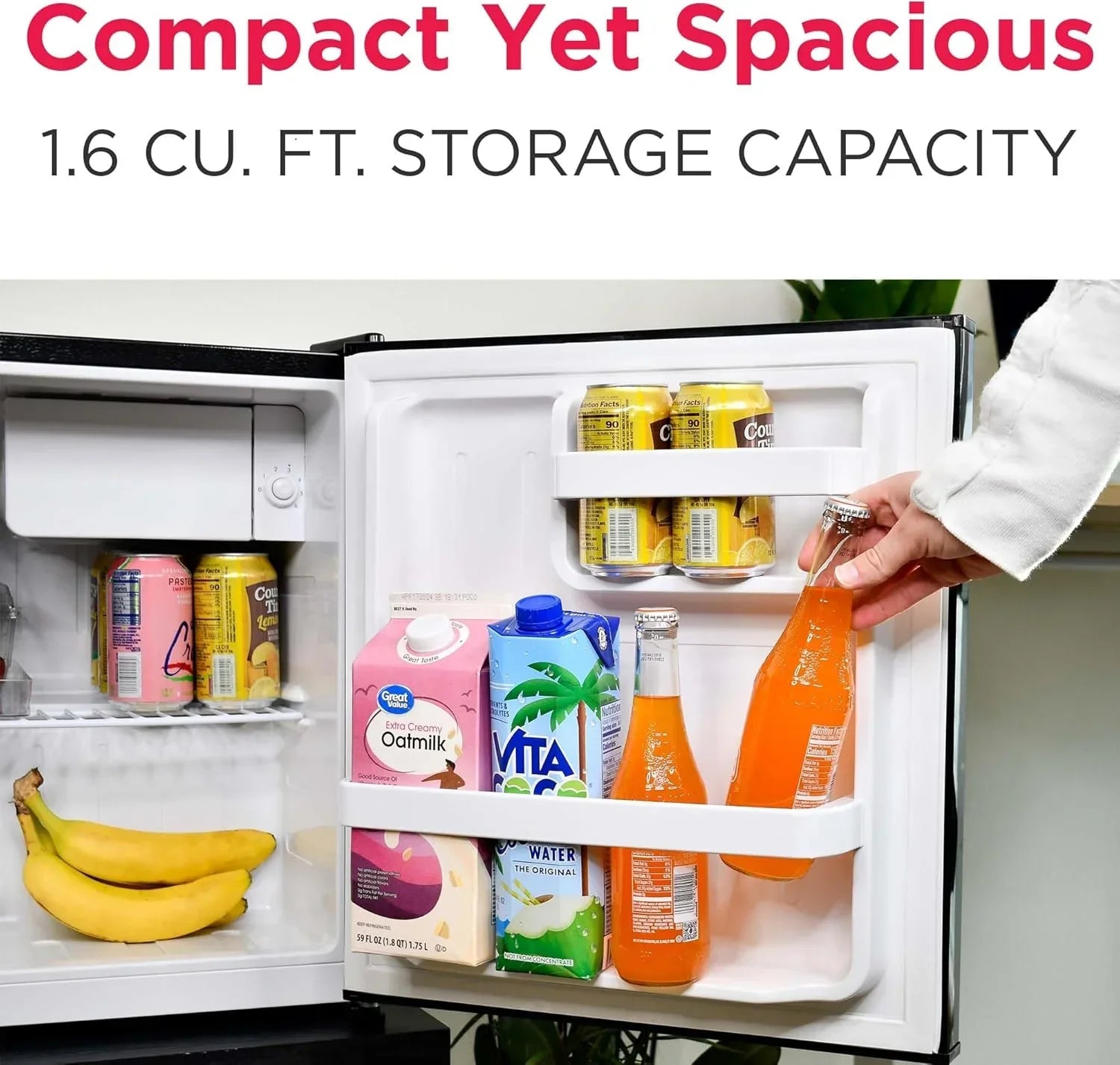 Frigidaire EFR176 Retro Compact Fridge with Chiller Mini Refrigerator Built-in Bottle Opener