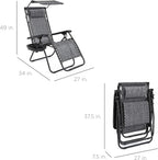 Best Choice Products Folding Zero Gravity Recliner Patio Lounge Chair Adjustable Canopy Shade