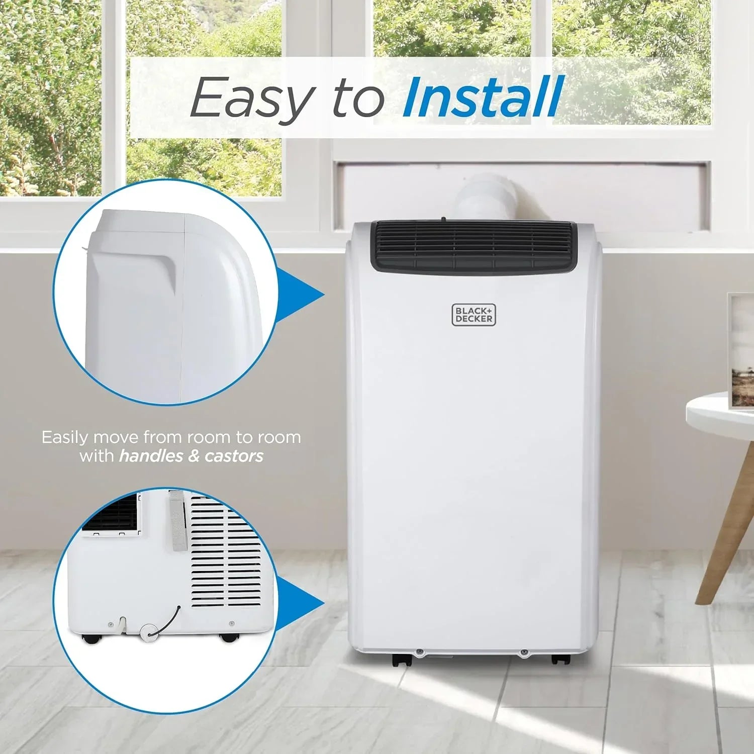 BLACK+DECKER 10,000 BTU Portable Air Conditioner for Rooms up to 450 Sq with Remote Control