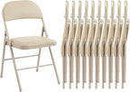 Sweetcrispy Folding Chair 12 Pack, Leather Padded Folding Chairs, Sturdy Metal Foldable Chairs