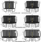 JUMPZYLLA Trampoline 8FT 10FT 12FT 14FT 15FT 16FT Trampoline with Enclosure - Recreational Trampolines with Ladder and AntiRust Coating, ASTM Approval Outdoor Trampoline for Kids