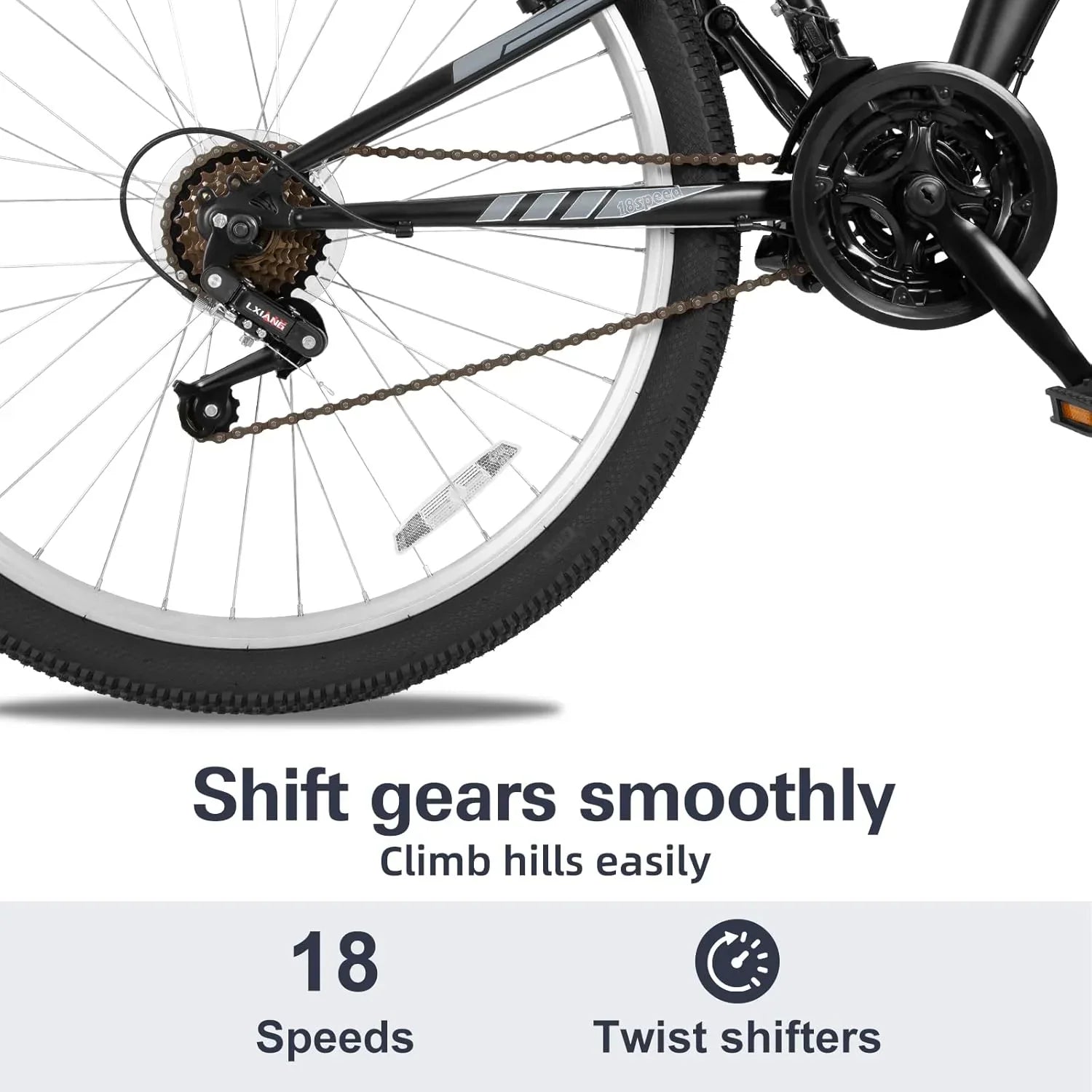 WEIZE Mountain Bike 26 27.5 inch Outdoor Hybrid Bikes 18-Speed High-Carbon Steel Full Suspension