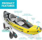 Intex 68307EP Explorer K2 Inflatable Kayak Set: Includes Deluxe 86in Aluminum Oars and High
