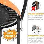 JUMPZYLLA Trampoline 8FT 10FT 12FT 14FT 15FT 16FT Trampoline with Enclosure - Recreational Trampolines with Ladder and AntiRust Coating, ASTM Approval Outdoor Trampoline for Kids
