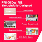 Frigidaire EFR176 Retro Compact Fridge with Chiller Mini Refrigerator Built-in Bottle Opener