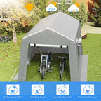 6x8 ft Heavy Duty Carport Tent Portable Garage Removable Side Walls Four Seasons Tarpaulin