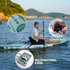 FunWater Inflatable Stand Up Paddle Board with Premium SUP Paddle Accessories, Non-Slip EVA Deck, 11'/10'6' Paddle