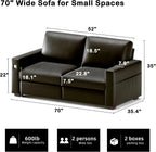 Hanherry 89" Sofa for Living Room, Modern Comfy Sofa with Medium Firm Seat Cushion, Removable Cover,Wide Armrest,USB/Type-C Port,Chenille Fabric Couches for Small Space,Apartment