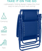 Best Choice Products Folding Zero Gravity Recliner Patio Lounge Chair Adjustable Canopy Shade