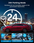 Channel Dash Cam 360° View, 1080P Front and Rear Interior, Car Left and Right Dash Cam, 8 Infrared Lights Night Vision, 5G WiFi and APP Control, G Sensor, Parking Mode, with Free 128GB SD Card