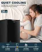 Upstreman 3.2 Cu.Ft Mini Fridge Freezer Single Door Fridge Dorm Fridge Adjustable Thermostat
