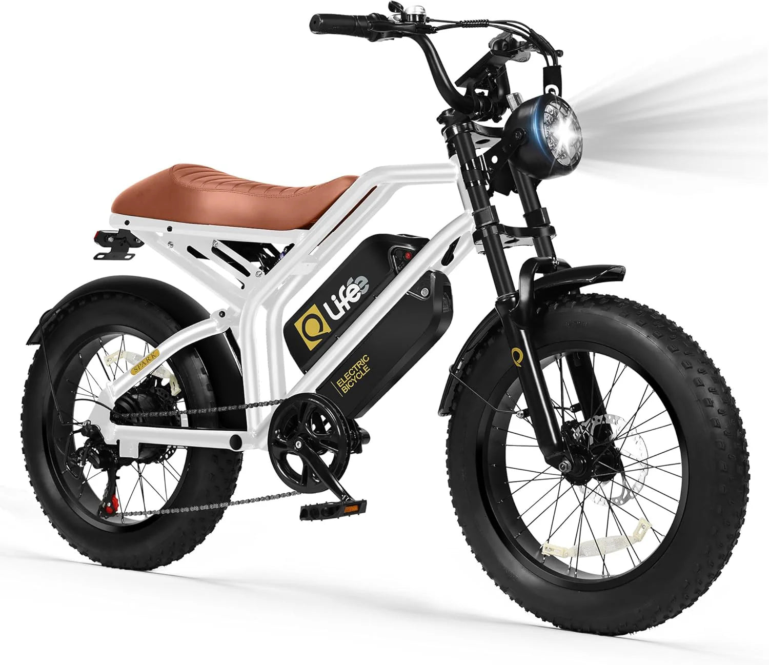 Qlife Electric Bike for Adults/Teens Spark-1500W Peak Motor 20" Fat Tires 28MPH(Unlock to 35MPH) Dirt Bike