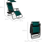 Best Choice Products Folding Zero Gravity Recliner Patio Lounge Chair Adjustable Canopy Shade