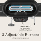 RoadTrip 285 Portable Stand-Up Propane Grill with 3 Adjustable Burners & Instastart Ignition, 20,000 BTUs of Power for Outdoor Cooking, Camping, Tailgating, Grilling, BBQs, & More
