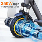 Electric Scooter, 350W/500W Powerful Motor, 8.5"/10" Solid Tires, 19/22Mph, 28/21/12 Miles Range,Dual Braking