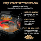 Ninja Woodfire Pro XL Outdoor Grill Smoker Thermometer 4-in-1 Master Grill BBQ Smoker Outdoor Air Fryer