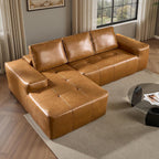 ovios 104" Cloud Sectional Couch with L-Shape Chaise,Modern Modular Sofa with Deep Seat, Upholstered Couches for Living Room Bedroom,No Assembly Required, Grey (Plush Corduroy Fabric)