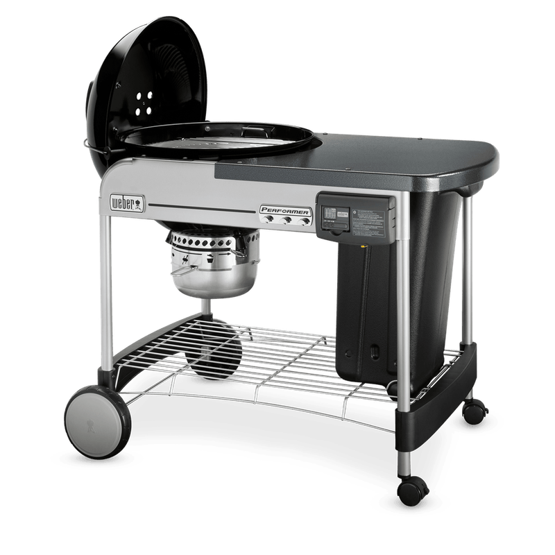 Weber Performer Deluxe 22    Black Charcoal Grill with Gas Ignition and Gourmet BBQ System