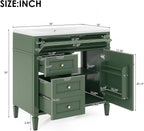 36" Bathroom Vanity with Single Sink Combo, Modern Undermount Bathroom Sink Cabinet with 2 Drawers and a Tip-Out Drawer, Freestanding Bathroom Vanities, Soft Closing, Solid Wood Frame