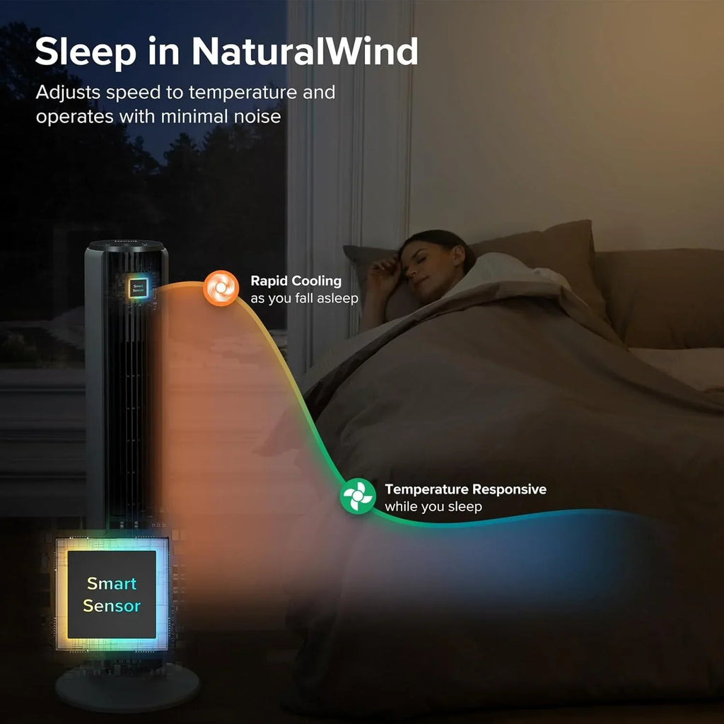 LEVOIT Tower Fan for Bedroom Standing Fan with 28dB Quiet for Sleep Remoter 12H Timer