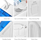 COSTWAY Double Tub 26 lb Capacity Laundry 18 lb 8 lb Spin Combo Drain Pump Washing Machine