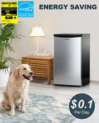 Upstreman 3.2 Cu.Ft Mini Fridge Freezer Single Door Fridge Dorm Fridge Adjustable Thermostat