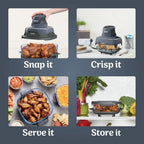 Ninja Crispi 4 in 1 Portable Glass Air Fryer Cooking System 4QT 6 Cup TempWare Glass Containers
