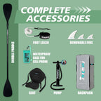 FunWater Inflatable Stand Up Paddle Board with Premium SUP Paddle Accessories, Non-Slip EVA Deck, 11'/10'6' Paddle