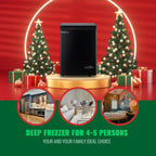 Chest Freezer 5.0Cubic Feet Deep Freezer Freestanding Freezers Removable Stainless Steel Basket