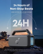 Outdoor Speaker, 80W, Subwoofer, BassUp 2.0, 24H Playtime, IPX7 Waterproof, Floatable, RGB Lights, USB-C, Custom EQ, Bluetooth 5.3, Portable for Camping, Beach, and Backyard