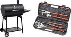 Royal Gourmet CC1830 30 Inch Barrel Charcoal Grill with Side Table Outdoor BBQ Grill  for Backyard