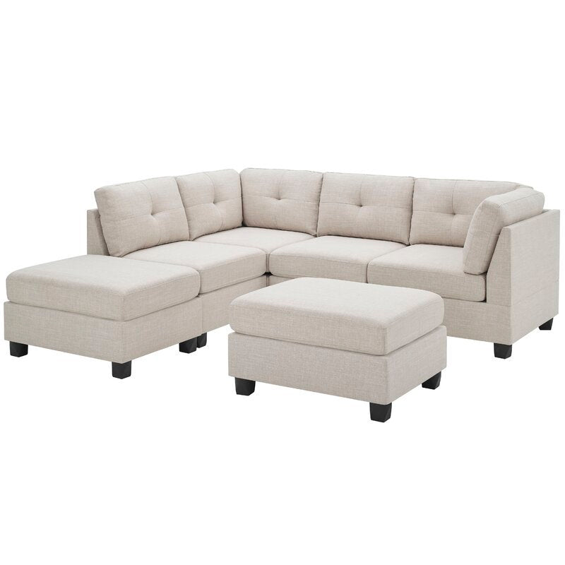 Chenault 92&prime;&prime; Wide Reversible Modular Sofa &amp; Chaise With Ottoman
