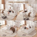110 Cloud Sectional Couch, Boneless Sofa for Living Room Modular Sectional Sofa with Deep Seat